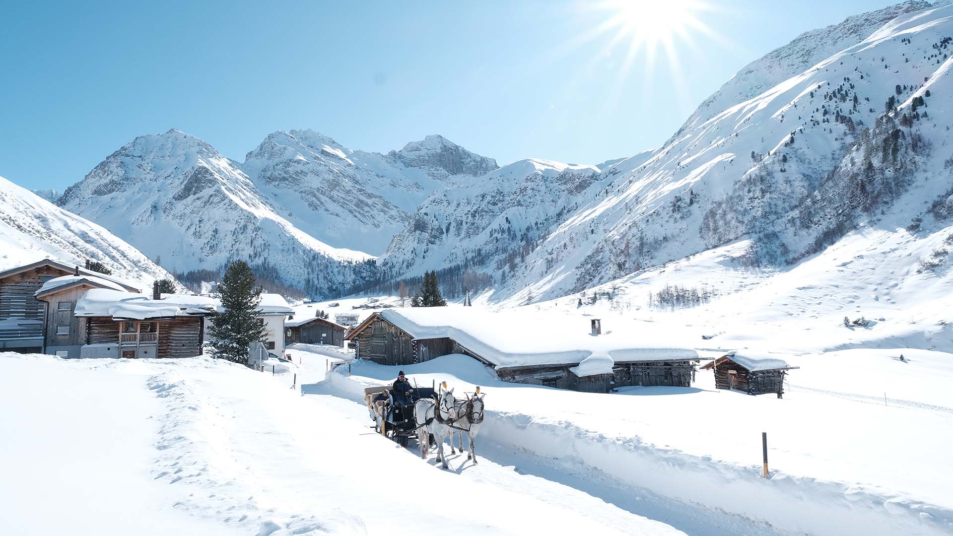 A horse carriage ride in Davos this winter, Image Copyright Marcel Giger A horse carriage ride in Davos this winter, Image Copyright Marcel Giger
